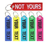 Brillianne Personalized Keychain, Custom Embroidered Name/Text Keyring, Car Key Tags, Key Ring Accessories for Motorcycle Backpacks Scooters (Arrow)
