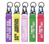 Brillianne Personalized Keyring, Custom Embroidery Key Chain Luggage Tags, Suitcase Key Chain Accessories for Backpacks, Motorcycles, Scooters, Car