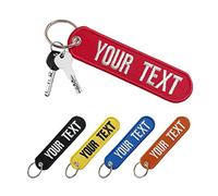 Brillianne Personalized keyring, Custom Embroidery Your text on the keychain, Double Sided Key Tag For Mens/Motorcycles/Scooters/Cars etc