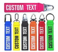 Brillianne Personalized Keyring Tags, Custom Double Sided Embroidery Luggage Tags, Embroidered Name Text Keychain Keyring for Car Key, Gift Keychain Tag for Travellers Friend Family