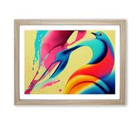 Brilliant Abstract Bird Framed Print | A3 Oak Framed Wall Art | Ready to Hang | Abstract Fantasy Picture | Living Room Bedroom Lounge Office