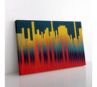 Brilliant Abstract Skyscrapers Canvas Wall Art Print Ready to Hang, Framed Picture for Living Room Bedroom Home Office Décor, 60x40 cm (24x16 Inch)