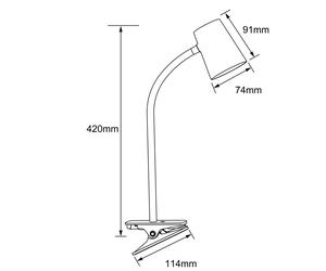 Brilliant Adda LED clip-on table lamp white 3-level dimmable