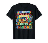 Brilliant and Busy Thinking Autism Awareness Brain T-Shirt