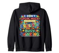 Brilliant And Busy Thinking Autism Awareness Brain Zip Hoodie