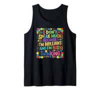 Brilliant and Busy Thinking Autism Awareness Puzzle Tank Top