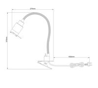 Brilliant Andres clip-on table lamp, flexible neck, nickel