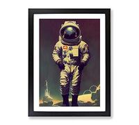 Brilliant Astronaut Framed Print | A3 Black Framed Wall Art | Ready to Hang | Modern Space Picture | Living Room Bedroom Lounge Office
