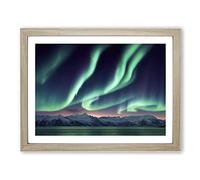 Brilliant Aurora Borealis H1022 Framed Print for Living Room Bedroom Home Office Décor, Wall Art Picture Ready to Hang, Oak A2 Frame (64 x 46 cm)