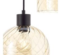 Brilliant Casto hanging light, length 95 cm, amber, 6-bulb, glass