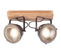 Brilliant Ceiling Carmen Wood Stainless Steel Max. 2 x5W GU10 without Bulb