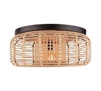Brilliant Crosstown ceiling light, closed bamboo lampshade
