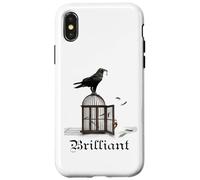 Brilliant Crow With Key Unlocking Cage Crow Blackbird Raven Case for iPhone X/XS