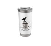 Brilliant Crow with Key Unlocking Cage Crow Blackbird Raven Stainless Steel Insulated Tumbler