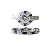 Brilliant Crown Zircon Ring Set Jewellery Women's Wedding Engagement Couple Matching Rings Scattered Items Rings, A, Copper, No Gemstone