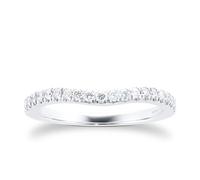 Brilliant Cut 0.23 Carat Total Weight Contour Wedding Ring In 18 Carat White Gold - Ring Size O
