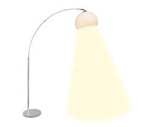 Brilliant Decorative Floor Lamp, Arc Floor Lamp with Foot Switch and Pivoting Head, 1.6 m Height and 30 cm Shade Diameter, 1 x E27 Socket, Made of Metal/Plastic in Chrome/White