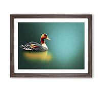 Brilliant Duck Framed Wall Art Print A2 Walnut