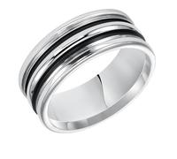 Brilliant Expressions 9mm Tungsten Carbide Wedding Band for Men and Women - White Finish with Black Double Center Grooves, Comfort Fit Ring, Tungsten Carbide, No Gemstone