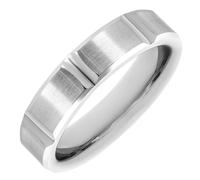 Brilliant Expressions Men’s 5mm White Tungsten Carbide Wedding Band, Polished Finish with Dual Vertical Cut Design, Comfort Fit, Tungsten Carbide, No Gemstone