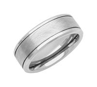 Brilliant Expressions Men’s Tungsten Carbide Wedding Band 8mm Grey Brushed Finish Flat Profile Ring with Comfort Fit Scratch Resistant & Hypoallergenic, Tungsten Carbide, No Gemstone