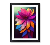 Brilliant Flower Framed Print | A3 Black Framed Wall Art | Ready to Hang | Modern Floral Picture | Living Room Bedroom Lounge Office