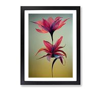 Brilliant Flowers Framed Print | A4 Black Framed Wall Art | Ready to Hang | Modern Floral Picture | Living Room Bedroom Lounge Office