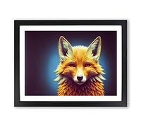 Brilliant Fox Framed Wall Art Print A2 Black