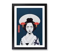 Brilliant Geisha Framed Print | A4 Black Framed Wall Art | Ready to Hang | Modern Nature Picture | Living Room Bedroom Lounge Office