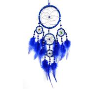 BRILLIANT GIFTS BLUE DREAM CATCHER MODERN CONTEMPORARY STYLE WITH BEAUTIFUL BEADS AND FEATHERS