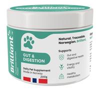 Brilliant Gut & Digestion Hydrolysed Salmon Peptide for Dogs & Cats, Digestive & Immune Support Supplement, Sensitive Stomach Relief, Skin & Coat Health, Natural Pet Nutrition (200g)