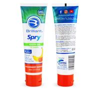 Brilliant Kids Toothpaste Gel by Spry - with Xylitol for Advanced Teeth and Gums Protection - Fluoride Free and Safe If Swallowed, Natural Strawberry Banana Flavor, 1 Count