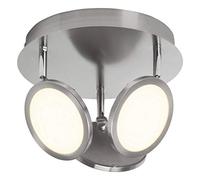 BRILLIANT lamp Pluto LED spot Roundel Triple Iron/White | 3X 5W LED Integrated (SMD), (500lm, 3000K) | Scale A ++ to E | Heads swiveling