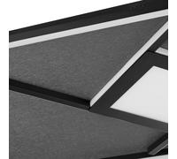 Brilliant LED ceiling lamp Hardy, length 71 cm, matt black metal/fabric