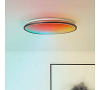 Brilliant LED ceiling lamp Heida, Ø 49 cm, black, CCT, RGB, metal