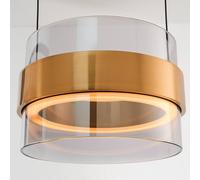 Brilliant LED hanging light Inside brass-coloured/smoke grey, length 105 cm