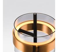Brilliant LED table lamp Inside, brass-coloured/smoke grey, height 49 cm