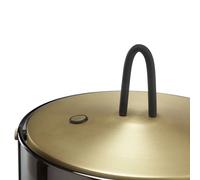 Brilliant LED table lamp Lumeo, Ø 21 cm, brass-coloured/smoke grey