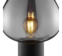 Brilliant Ligari table lamp, black/smoke grey, height 28 cm, metal/glass
