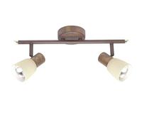 Brilliant Luca Spotlight Bar 2-Bulb 2X E14 Maximum 40 Watt Metal/Glass/Aged Copper/Champagne 35813/56
