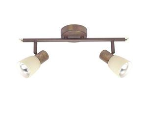 Brilliant Luca Spotlight Bar 2-Bulb 2X E14 Maximum 40 Watt Metal/Glass/Aged Copper/Champagne 35813/56