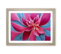 Brilliant Modern Flower Art Framed Print | A3 Oak Framed Wall Art | Ready to Hang | Modern Floral Picture | Living Room Bedroom Lounge Office