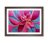 Brilliant Modern Flower Art Framed Print | A3 Walnut Framed Wall Art | Ready to Hang | Modern Floral Picture | Living Room Bedroom Lounge Office