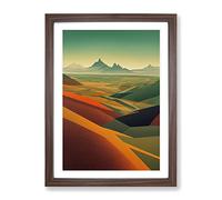 Brilliant Mountain Landscape Framed Print | A3 Walnut Framed Wall Art | Ready to Hang | Modern Landscape Picture | Living Room Bedroom Lounge Office