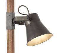 Brilliant Plow floor lamp with 2 spots, black/dark wood