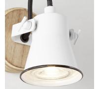 Brilliant Seed wall spotlight, white lampshade