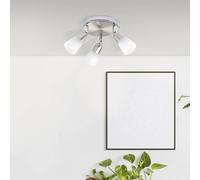 Brilliant Sofia downlight, iron/chrome/white, Ø 20 cm, 3-bulb.