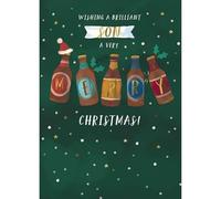 Brilliant Son Christmas Card - Festive Beer Bottles with Foil Finish - Eco-Friendly and Recyclable - By Paper House