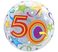 Brilliant Stars 50Th 22"/56Cm Bubble Balloon