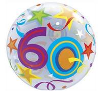 Brilliant Stars 60Th 22"/56Cm Bubble Balloon